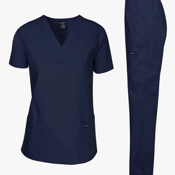 Navy Blue Scrub Set - Picture 1 of 4